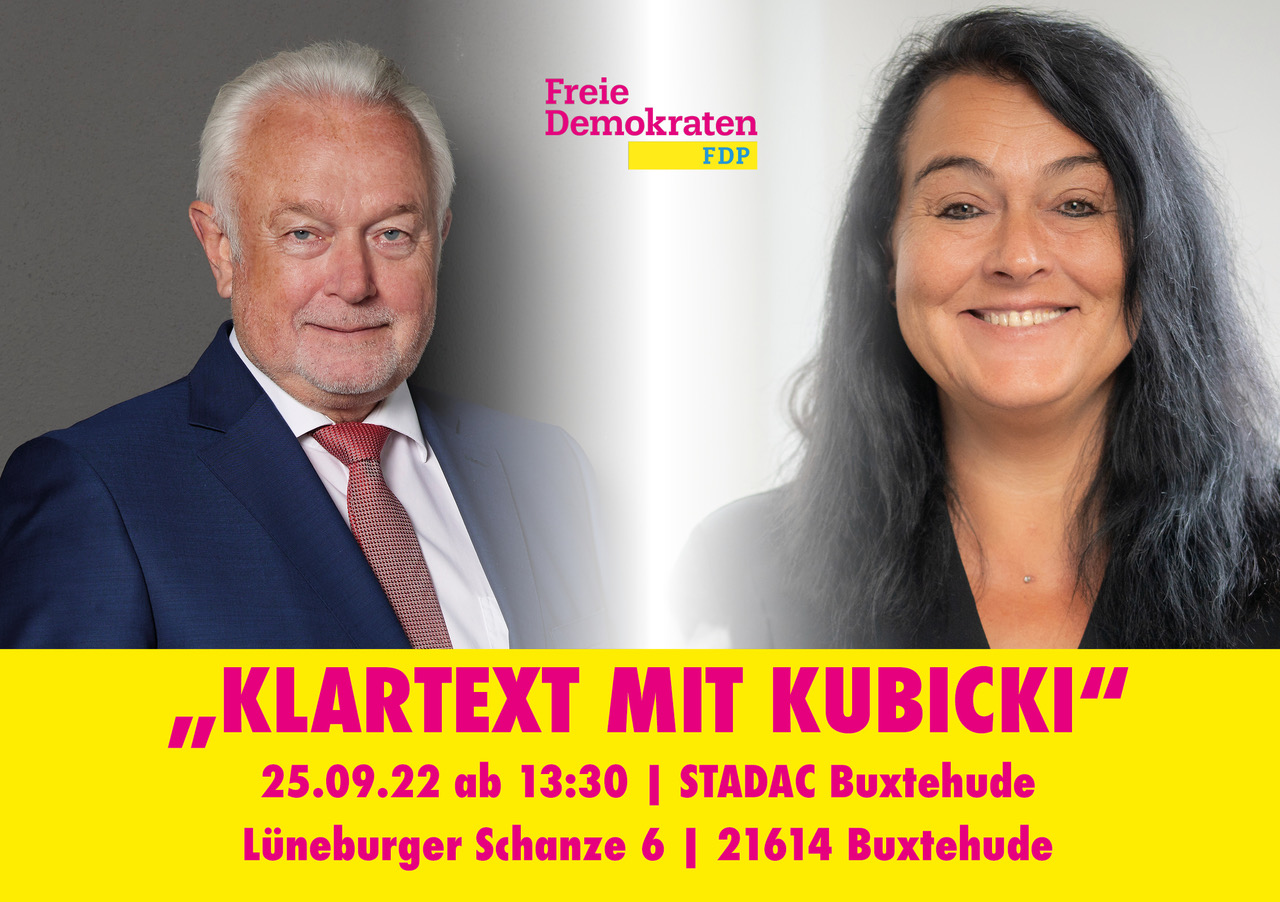 FDP -Wolfgang Kubicki und Esther Deppe-Becker stellen sich am 25. September den Fragen der Bürger